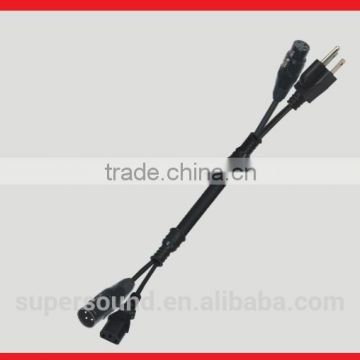 3pin XLR male to XLR female DMX cable and adapter Power cable