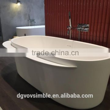 Custimized solid surface round corner bathtub