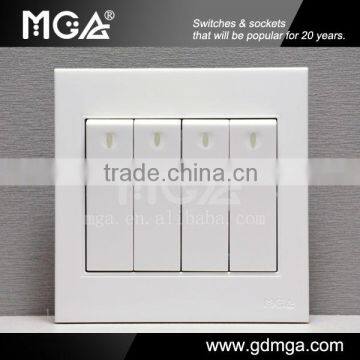 10A 4 gang 2 way wall light switch