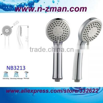 abs 3 functions hand shower,chrome plated 3-jet shower,multi-functional hand shower