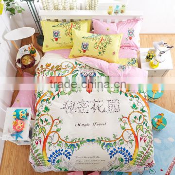 Country Style Garderns and Birds Printed 100% Cotton Kids Bedding Set