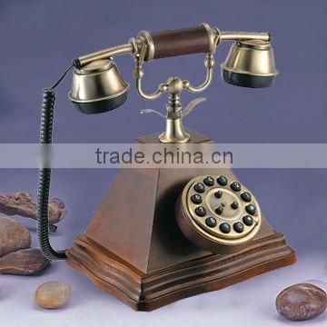 Classical craft with wooden desk telephone