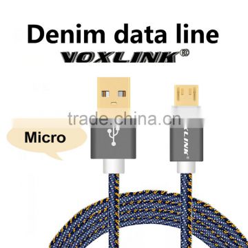 Voxlink fast charging 5V 2a Denim Gold plated 1m USB type c charger cable for macbook