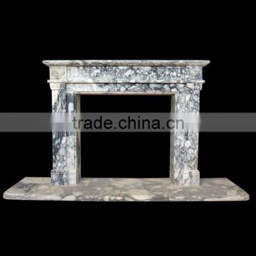 Exhibition Room Decoration White Marble Fireplace Mantel