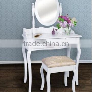 Wooden Make Up Table with Mirror and Stool, Bedroom Wooden Dresser Set, Wooden Crafts