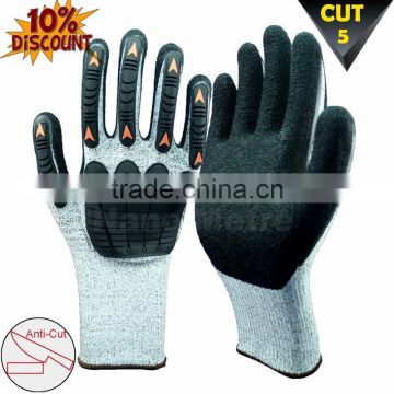 NMSAFETY cheap winter cut resistant glove latex cut resistant level 5 anti-cold gloves