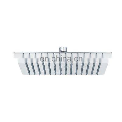 High pressure flat square fix rain shower head chrome