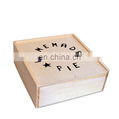 Factory price cheese and cake pie box unfinished wooden boxes wholesale