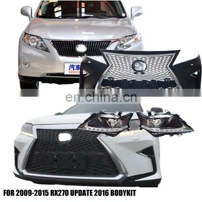 2009-2015 RX270 RX350 Upgrade 2016 RX Style Front bumper Assembly with lights 2016 RX Body kits