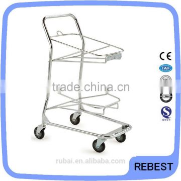 Attractive design metal 2 layer hand push cart