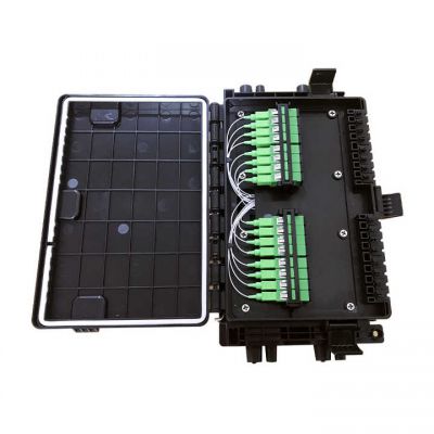 aerial hanged hot sale outdoor Ip65 Waterproof 48 Core Ftth Fiber Optic Termination Distribution Box with 2 sides doors