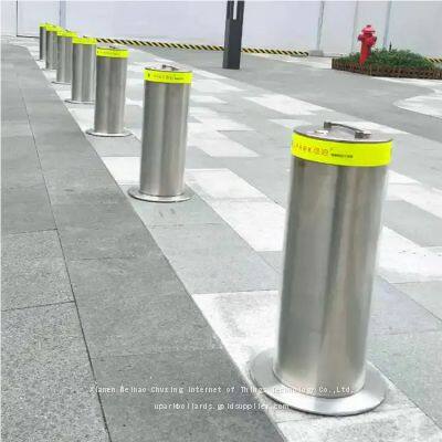 Car Parking Commercial Pedestrian Manual Metal Steel Bollards with Reflective Band Residential Area Removable Bollard