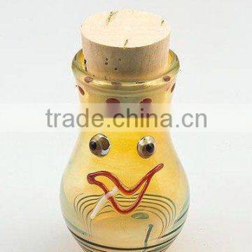 Glass Tobacco jar (with smiley face) & Cork
