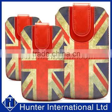 Wholesale Flag Design Universal Leather Pull Up Pouch