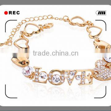 alloy fashion design gold bracelet jewelry design love bracelet
