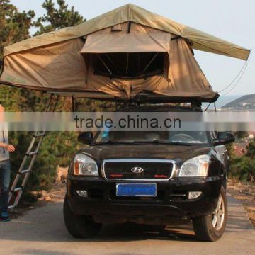 Outdoor folding camping soft shell car top tent