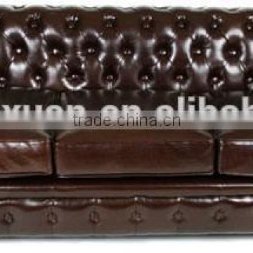 Luxury brown leather hotel sofa XY3469