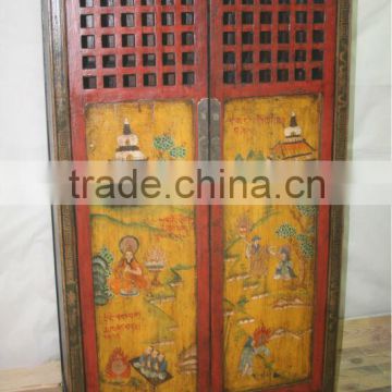 Chinese antique furniture tibet cabinet hand painting furniture