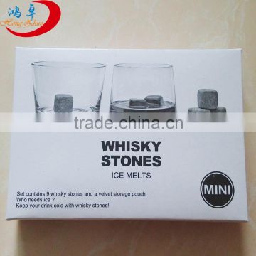 9 pcs/set drink chilling stone rock for whiskey gift box | whiskey stone with box