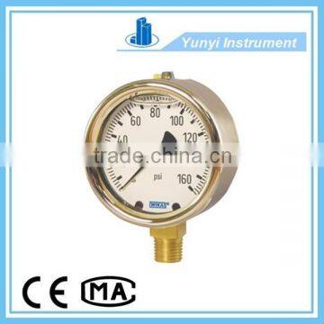 213.40 Bourdon tube pressure gauge,with liquid filling and forged brass case