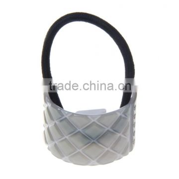 christmas high quality korea grey crystal square acrylic ponytail holders elastic ponytail holder
