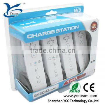 4 in 1 battery charger for wii blue light charge station for wii game accessory