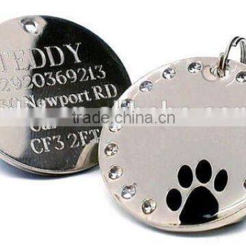 metal engraved silver color pendant pet dog tag