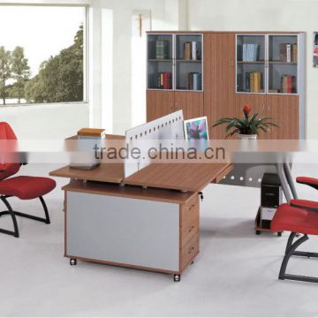 Double sides wooden color office desk HC-930
