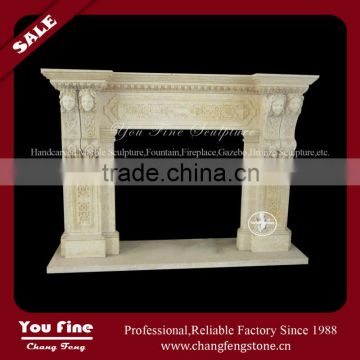 Decorative Indoor Marble Classic Wood Burning Fireplace