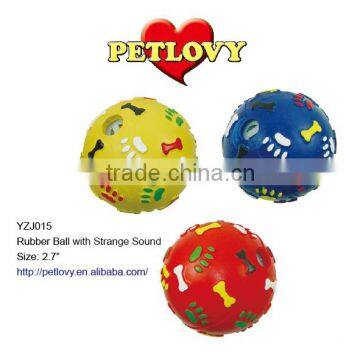 PROMOTIONAL 2.7" RUBBER BALL WITH STRANGE SOUND RUBBER TOY DOG TOY