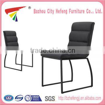 Hot sale PVC and chromed metal legs low back dining chair