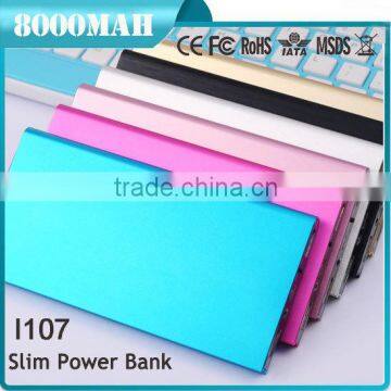 2015 new product factory price portable mobile power bank 8000mah and super slim