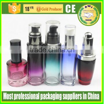 China factory 30ml empty cosmetic packaging glass body lotion bottle