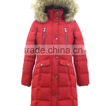 long hair faux fur hood puffer quilted ladies down coats