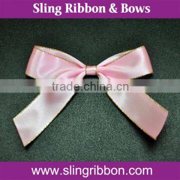 High Quality Gold Edge Satin Ribbon Bow