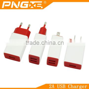 PNGXE 2016 new mobile phone travel charger 5v 2.1a US/EU plug usb travel charger