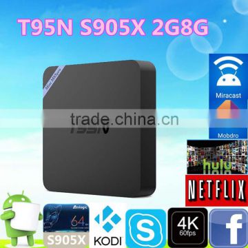 2016 Hot T95N s905x 2g 8g Mini M8S pro Android6.0 smart tv box