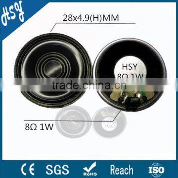 High performance small 8ohm 28mm speaker for toys