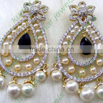 Big Designer Hanging Pearl Earrings