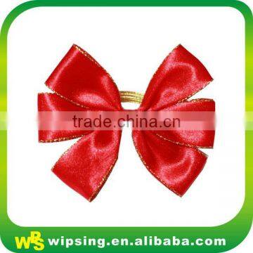 Custom pre tied satin ribbon gift wrap bow with elastic band