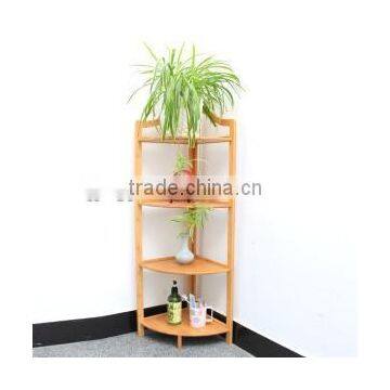 bamboo triangle display shelf, bamboo corner rack 3 tiers