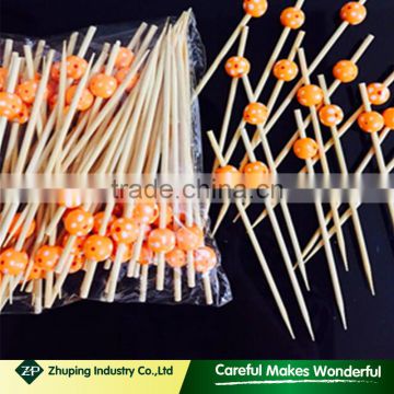 ZHUPING bamboo fruit pick wholesales bamboo toothpicks beaded