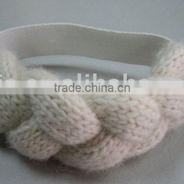 Hand knitted wool head wrap headband