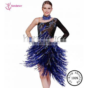 2016 New Sensational Sequins Fringe Ballroom Girls Latin Dance Dress L-1330