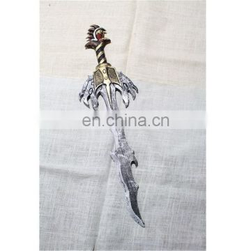 Decorative PU Dagger with Gold Handle and irregular Blade for Halloween, Carnival, Party, Opera and Drama