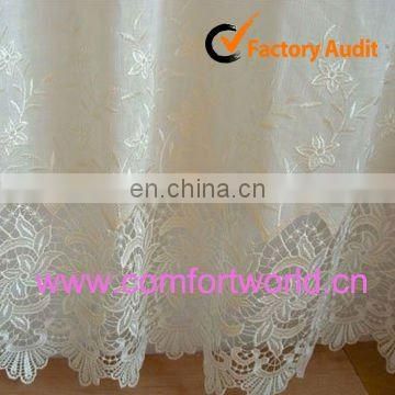 Embroidery Lace Curtain Fabric for windows made of 100% polyester organza