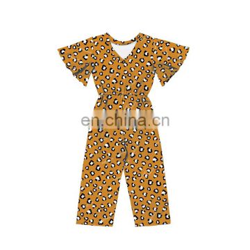 black and white leopard printing pattern Jumpsuit  Girls Daily Wear cool romper wholesale