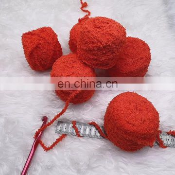 Soft Velvet Hand Knit 100% Polyester Knitting Vegan Chunky Yarn Giant Chenille Rug Knitted Crochet Baby Blanket Pillow