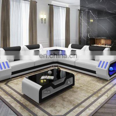 Italian leather sofa modern living room funiture U Shape Living room sofa