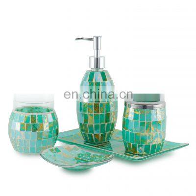 Map design 5-piece wholesale bathroom accessories bath set and bath set gift plastic bath set bathroom accessories